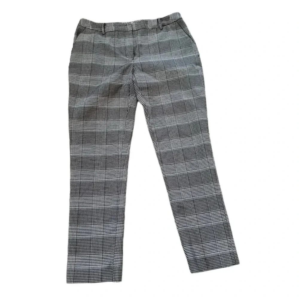 Calvin Klein Women’s Gray Plaid Cropped Dress Pants with Pockets Size 6 GUC